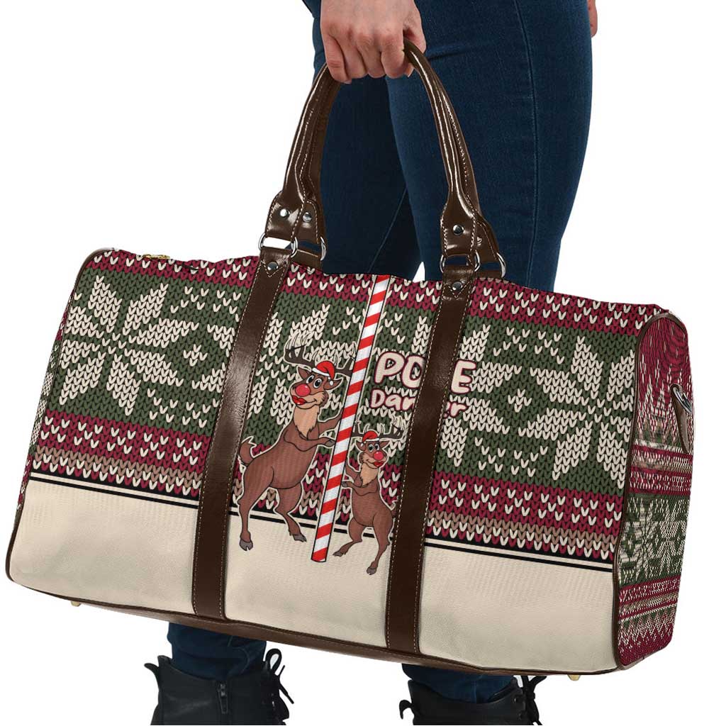 Funny Pole Dancer Reindeer Christmas Travel Bag Xmas Holiday Patterns - Wonder Print Shop