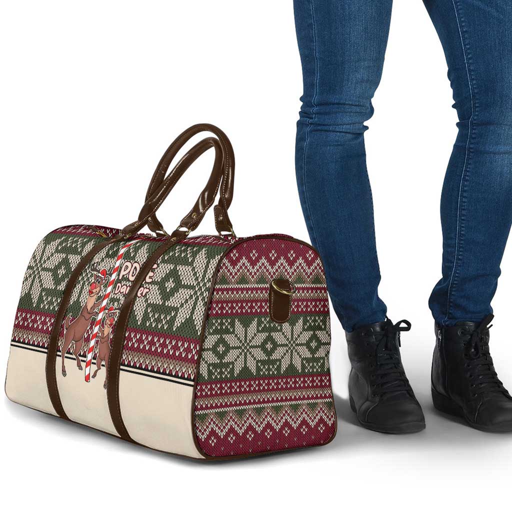 Funny Pole Dancer Reindeer Christmas Travel Bag Xmas Holiday Patterns - Wonder Print Shop