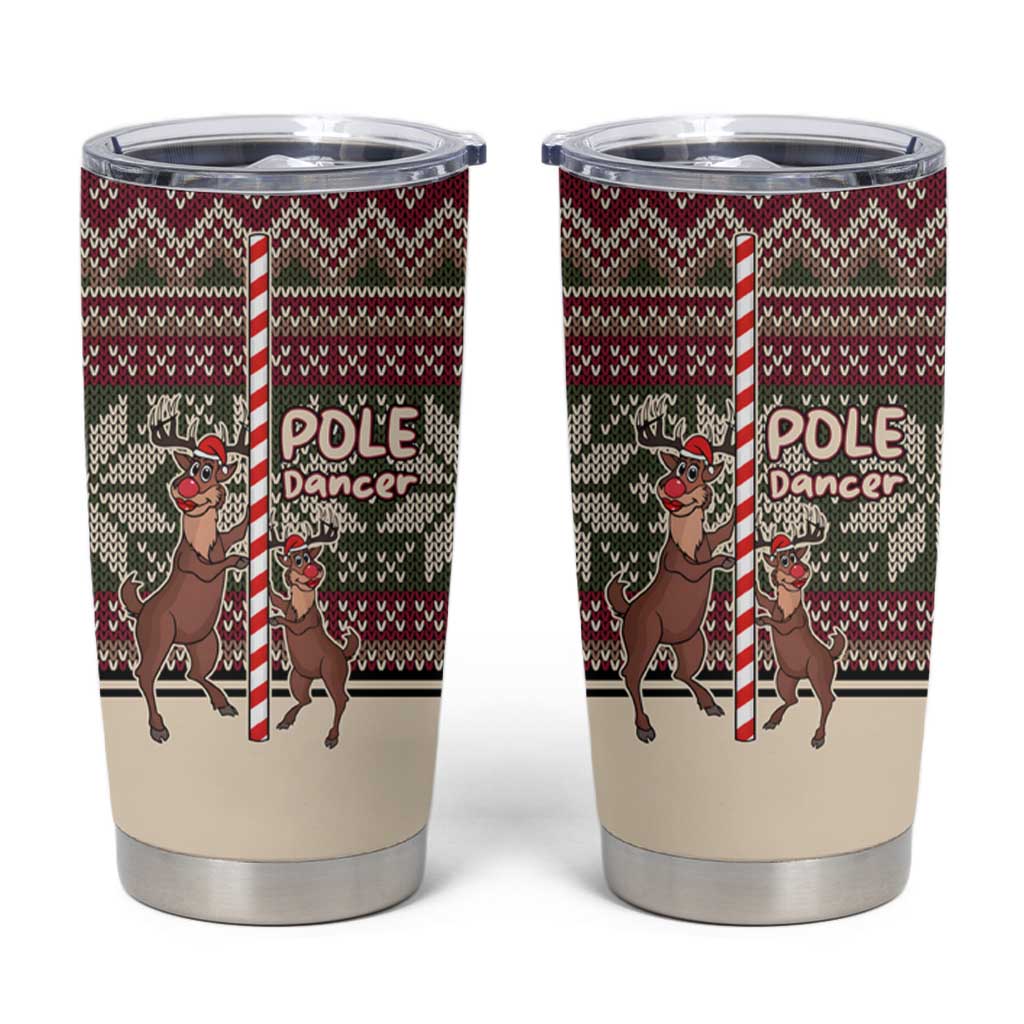 Funny Pole Dancer Reindeer Christmas Tumbler Cup Xmas Holiday Patterns - Wonder Print Shop