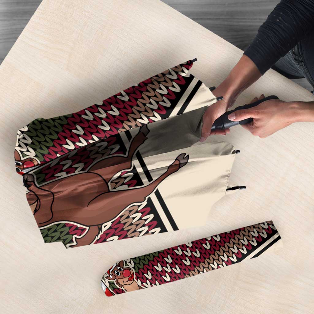 Funny Pole Dancer Reindeer Christmas Umbrella Xmas Holiday Patterns - Wonder Print Shop