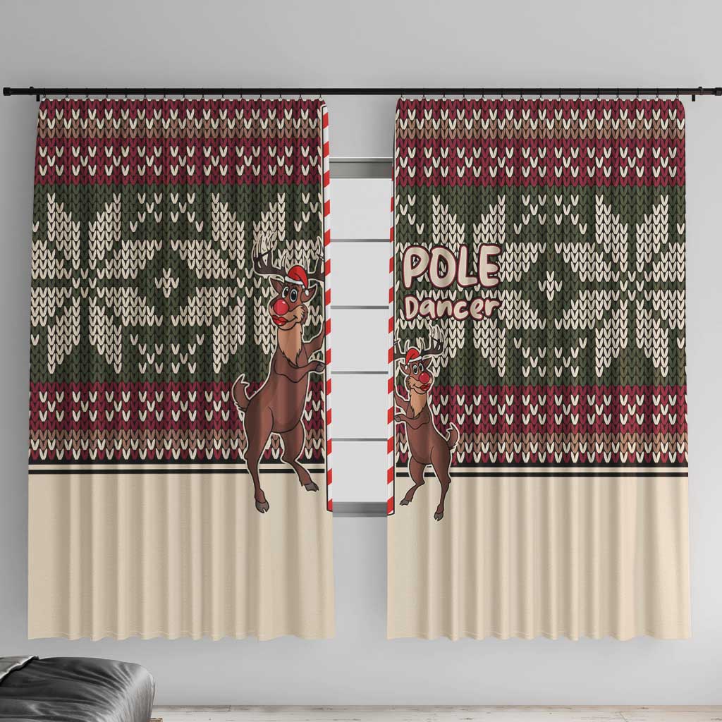 Funny Pole Dancer Reindeer Christmas Window Curtain Xmas Holiday Patterns - Wonder Print Shop