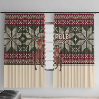 Funny Pole Dancer Reindeer Christmas Window Curtain Xmas Holiday Patterns - Wonder Print Shop
