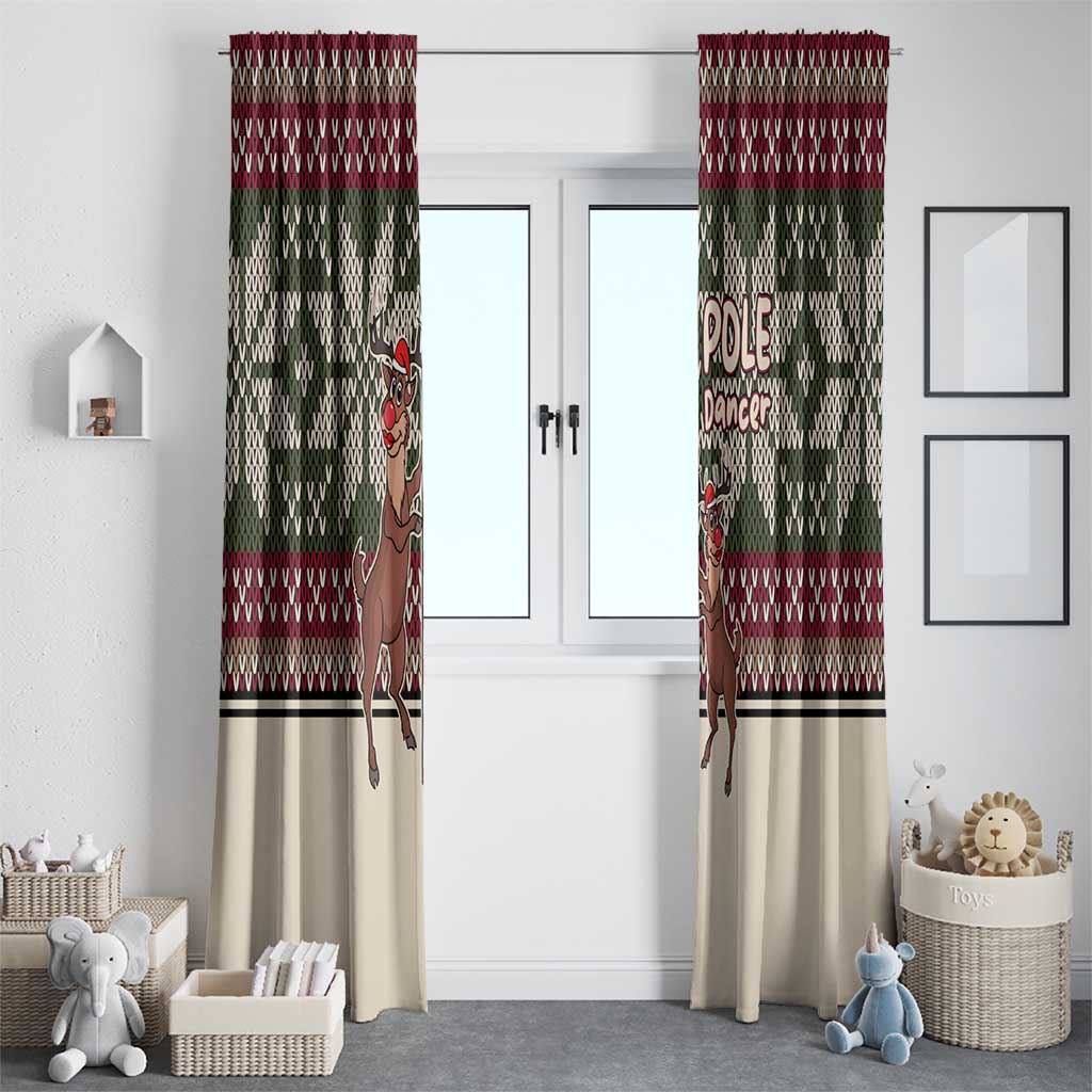 Funny Pole Dancer Reindeer Christmas Window Curtain Xmas Holiday Patterns - Wonder Print Shop