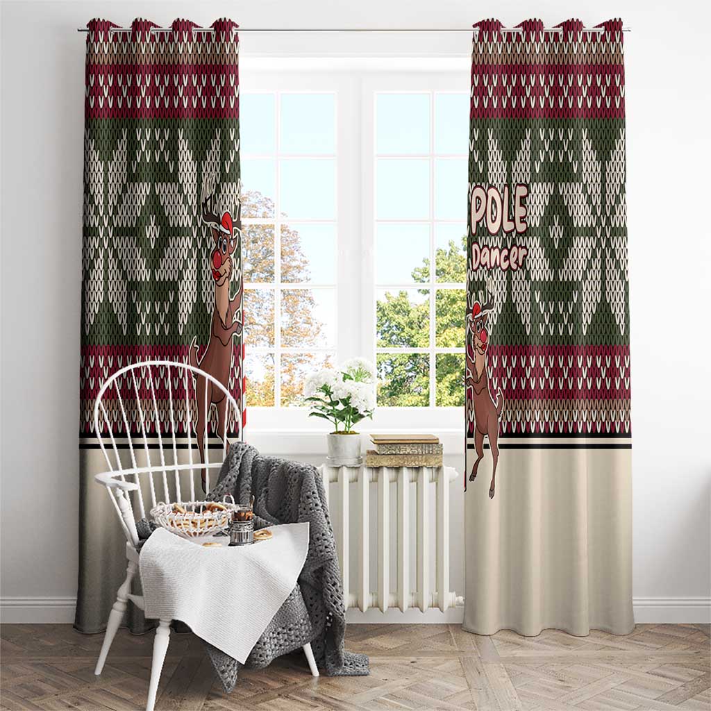 Funny Pole Dancer Reindeer Christmas Window Curtain Xmas Holiday Patterns - Wonder Print Shop