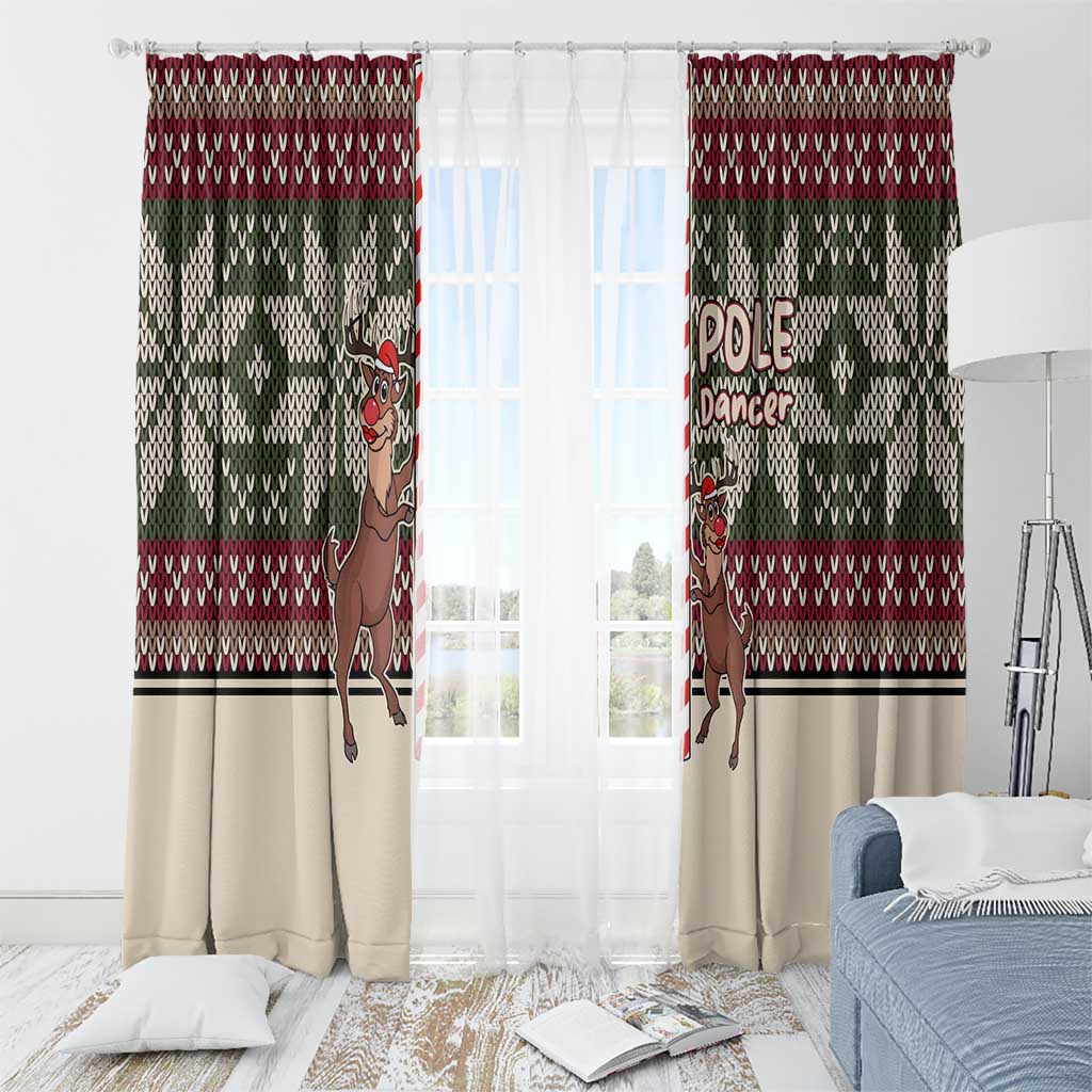 Funny Pole Dancer Reindeer Christmas Window Curtain Xmas Holiday Patterns - Wonder Print Shop