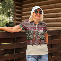Funny Pole Dancer Reindeer Christmas Women Polo Shirt Xmas Holiday Patterns - Wonder Print Shop