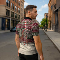 Funny Pole Dancer Reindeer Christmas Zipper Polo Shirt Xmas Holiday Patterns - Wonder Print Shop