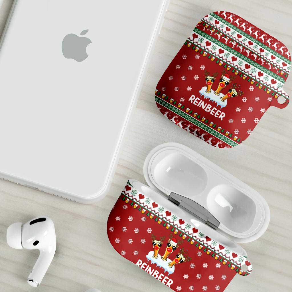 Funny Reindeer Reinbeer Christmas AirPods Case Xmas Holiday Patterns - Wonder Print Shop
