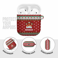 Funny Reindeer Reinbeer Christmas AirPods Case Xmas Holiday Patterns - Wonder Print Shop