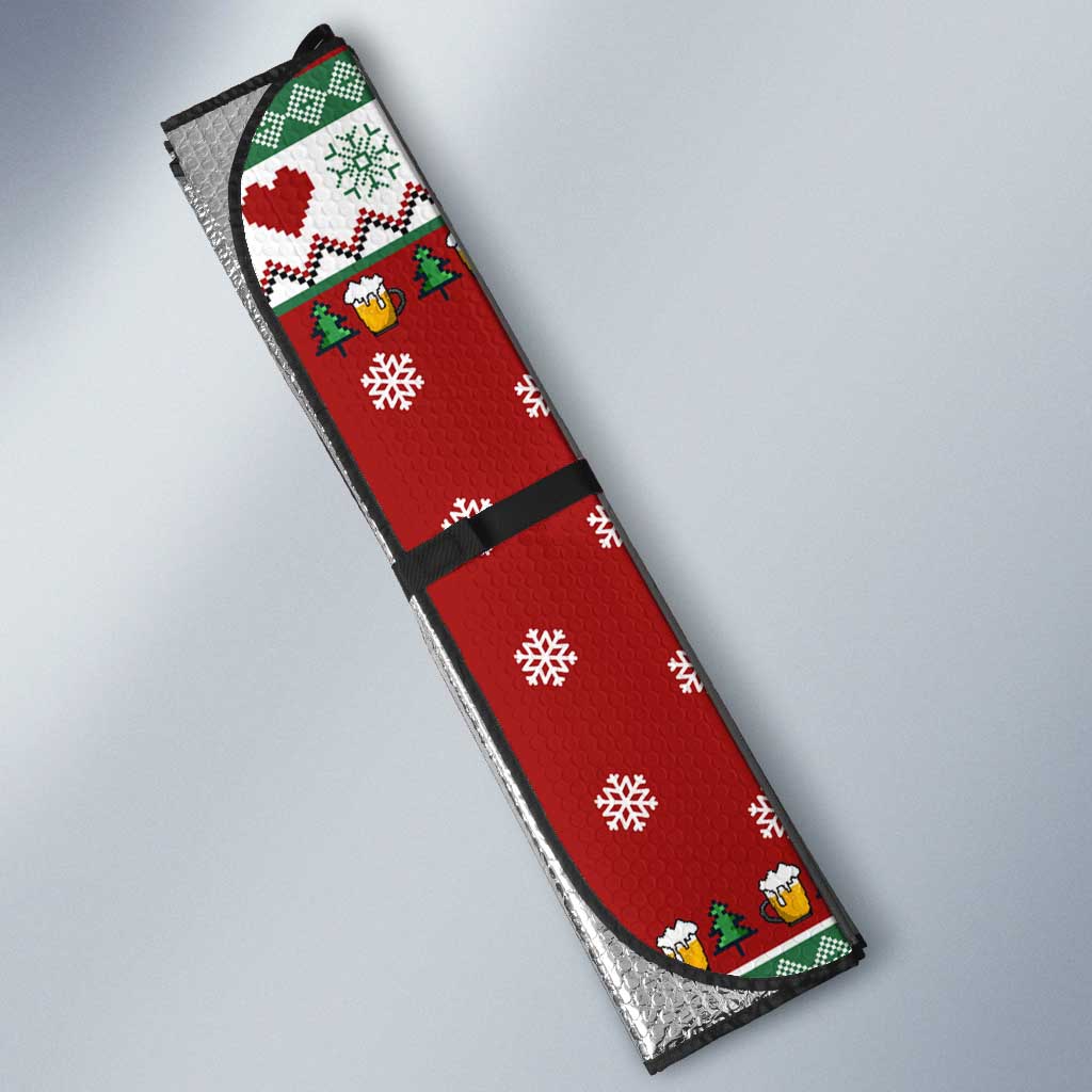 Funny Reindeer Reinbeer Christmas Auto Sun Shade Xmas Holiday Patterns - Wonder Print Shop