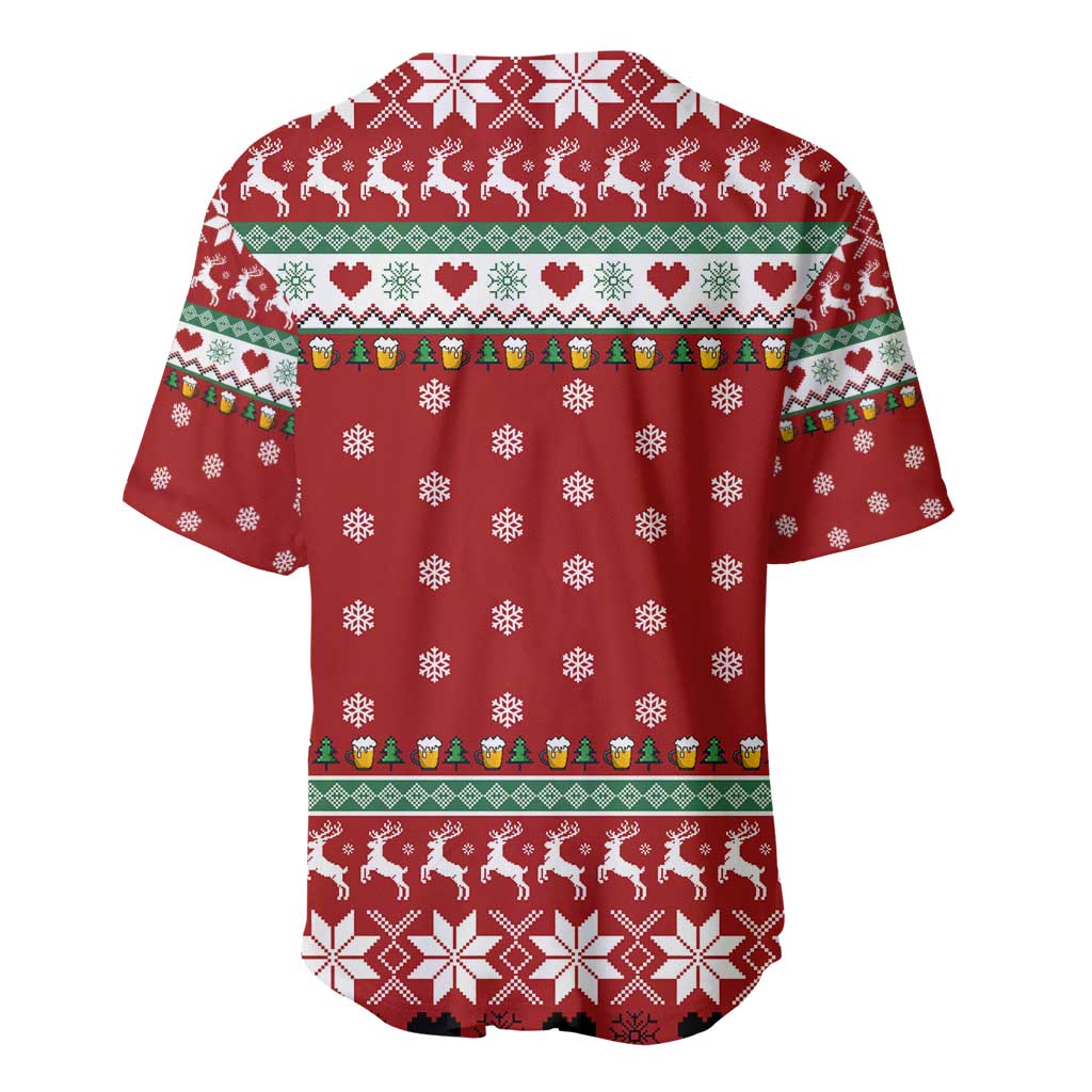 Funny Reindeer Reinbeer Christmas Baseball Jersey Xmas Holiday Patterns - Wonder Print Shop