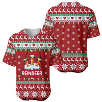 Funny Reindeer Reinbeer Christmas Baseball Jersey Xmas Holiday Patterns - Wonder Print Shop