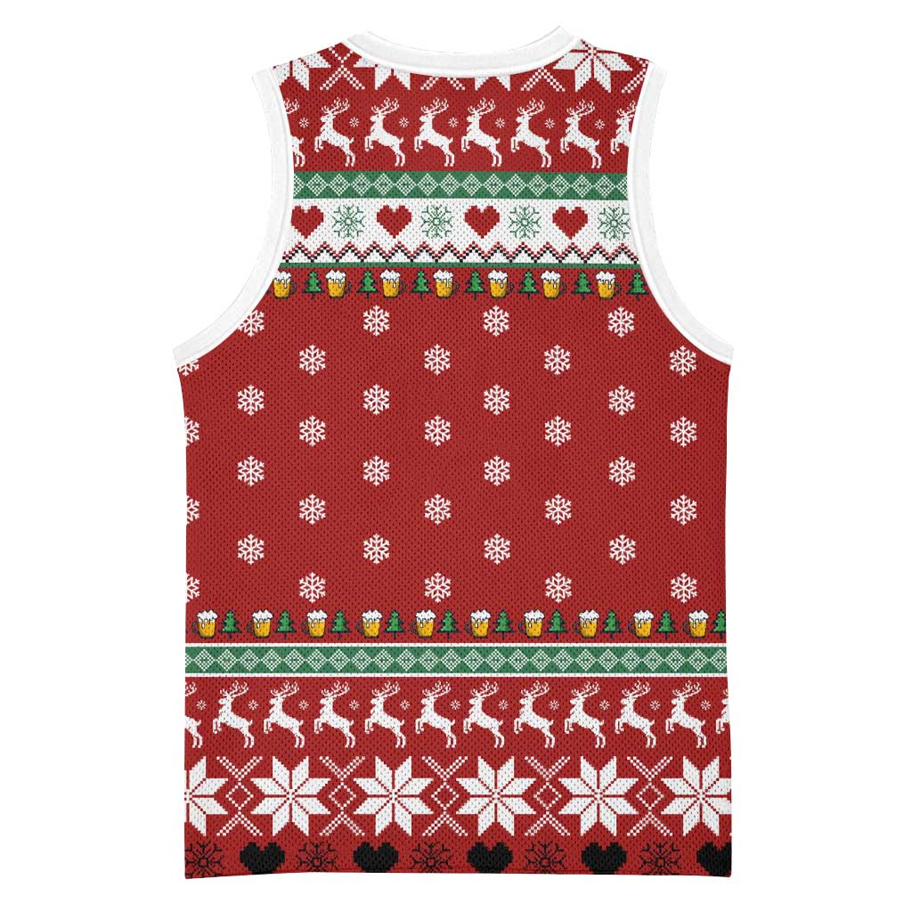 Funny Reindeer Reinbeer Christmas Basketball Jersey Xmas Holiday Patterns - Wonder Print Shop