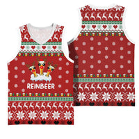 Funny Reindeer Reinbeer Christmas Basketball Jersey Xmas Holiday Patterns - Wonder Print Shop