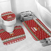 Funny Reindeer Reinbeer Christmas Bathroom Set Xmas Holiday Patterns - Wonder Print Shop