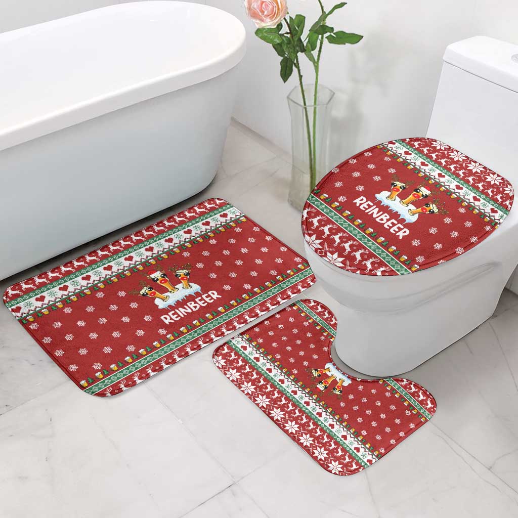 Funny Reindeer Reinbeer Christmas Bathroom Set Xmas Holiday Patterns - Wonder Print Shop