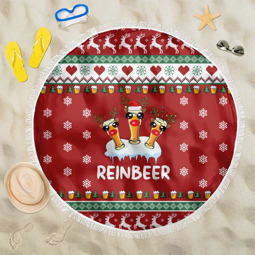 Funny Reindeer Reinbeer Christmas Beach Blanket Xmas Holiday Patterns - Wonder Print Shop