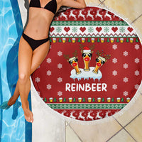 Funny Reindeer Reinbeer Christmas Beach Blanket Xmas Holiday Patterns - Wonder Print Shop
