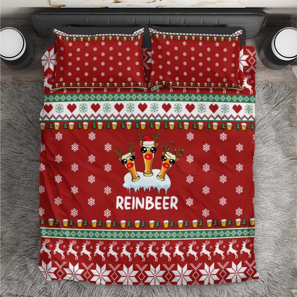 Funny Reindeer Reinbeer Christmas Bedding Set Xmas Holiday Patterns - Wonder Print Shop