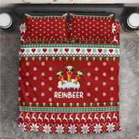 Funny Reindeer Reinbeer Christmas Bedding Set Xmas Holiday Patterns - Wonder Print Shop