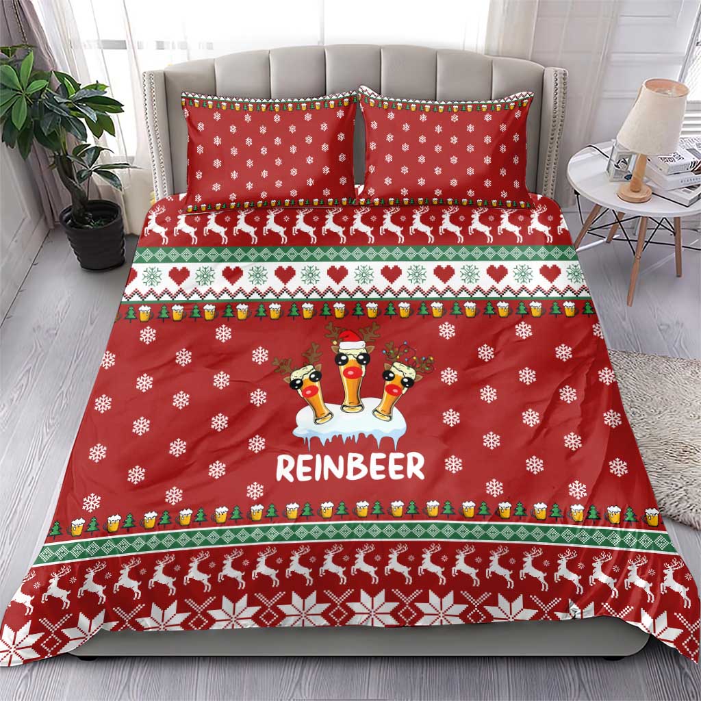 Funny Reindeer Reinbeer Christmas Bedding Set Xmas Holiday Patterns - Wonder Print Shop