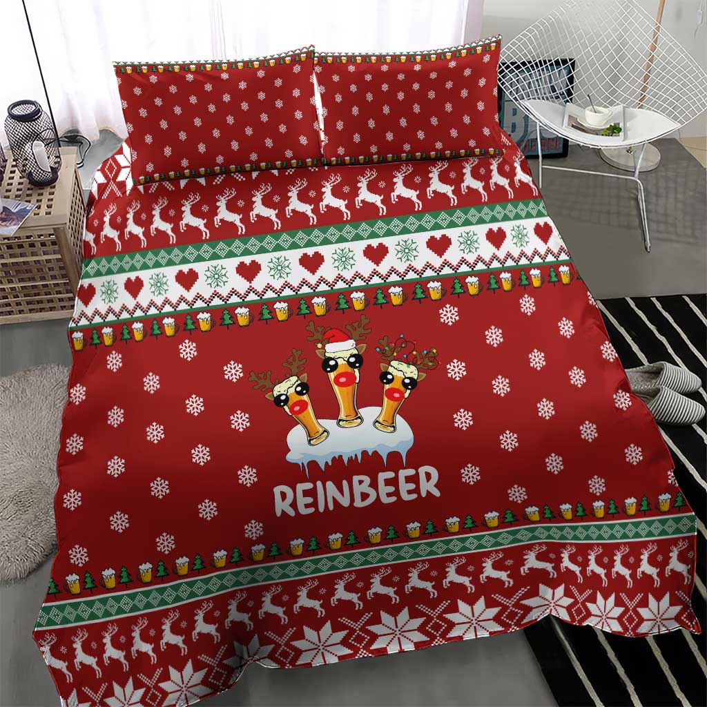 Funny Reindeer Reinbeer Christmas Bedding Set Xmas Holiday Patterns - Wonder Print Shop