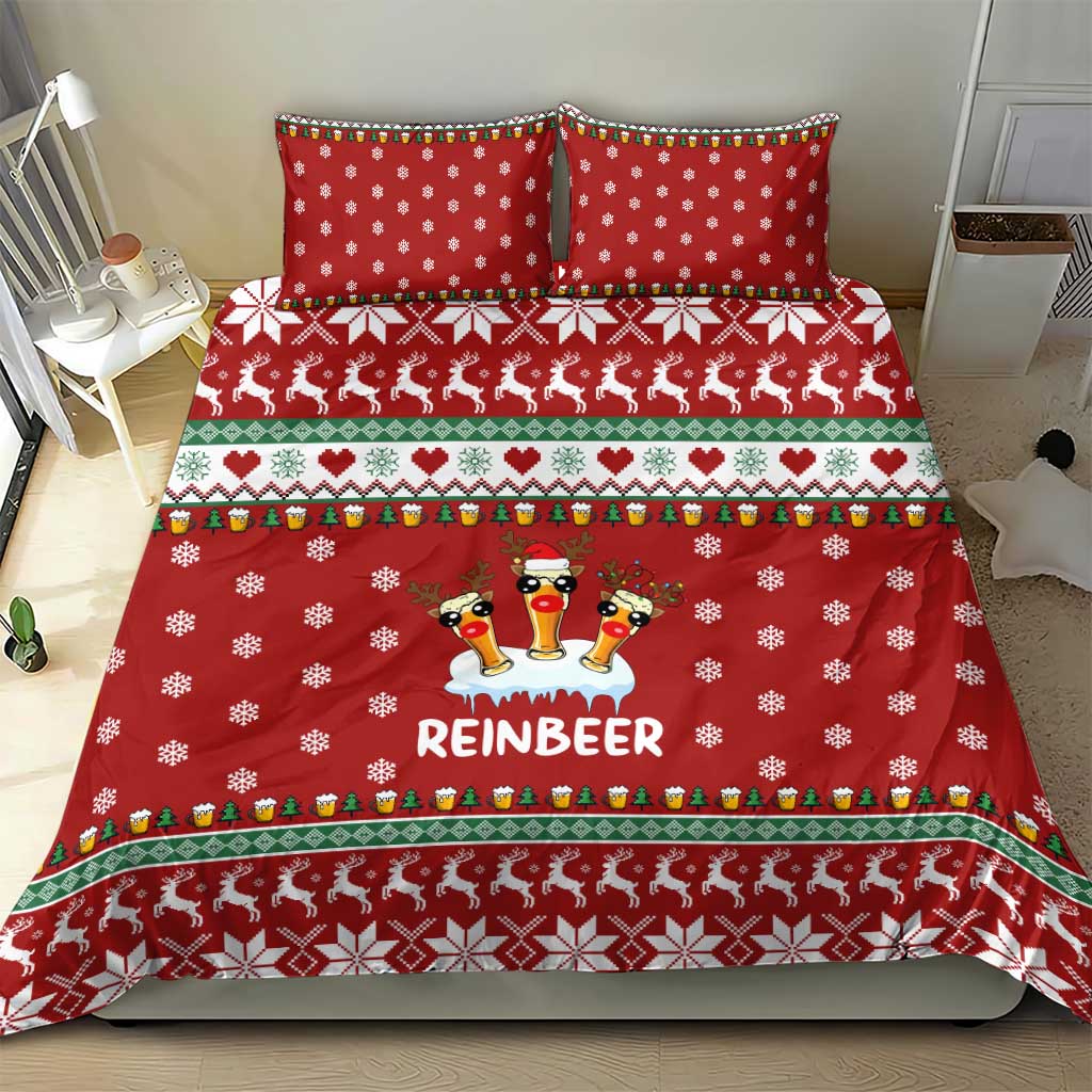Funny Reindeer Reinbeer Christmas Bedding Set Xmas Holiday Patterns - Wonder Print Shop