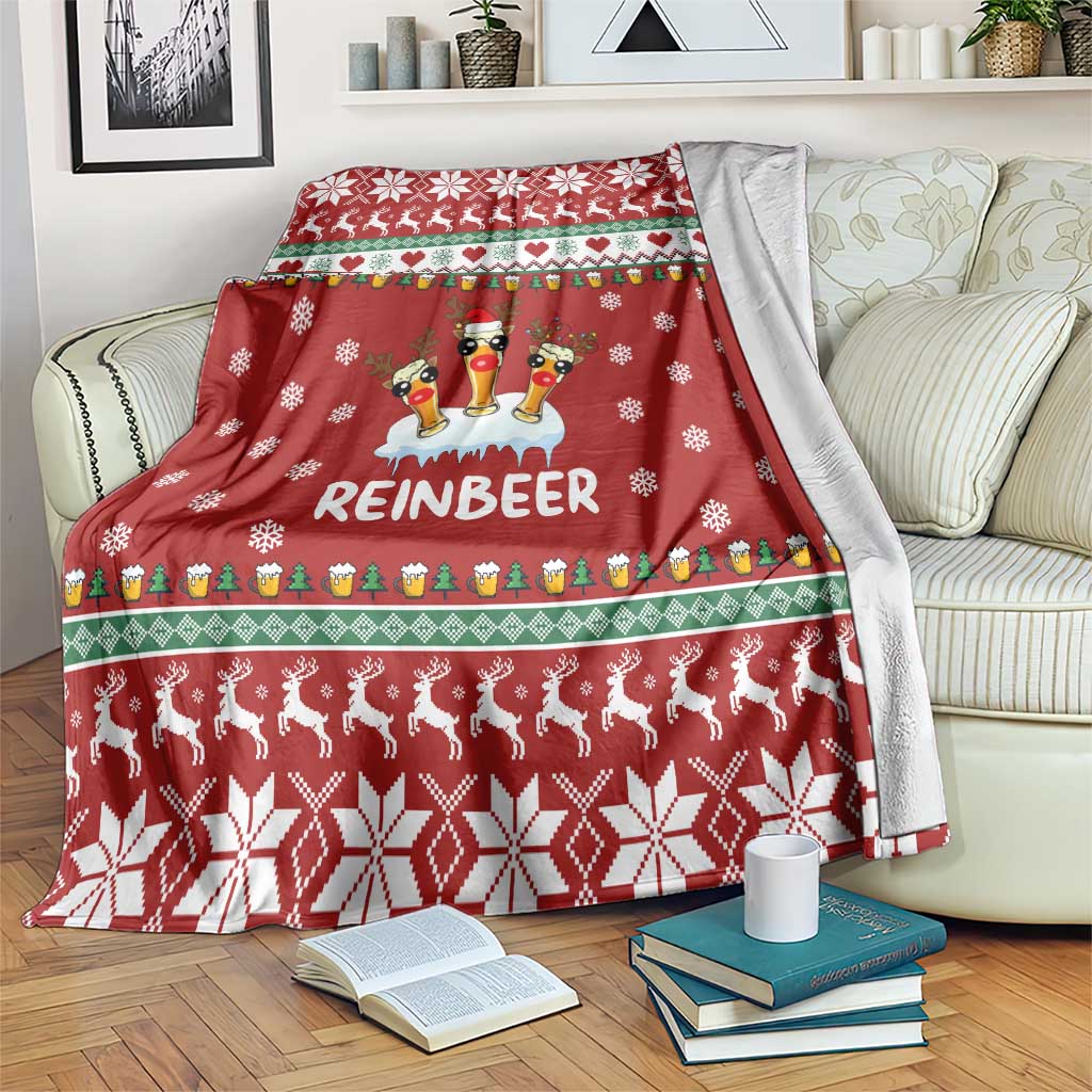 Funny Reindeer Reinbeer Christmas Blanket Xmas Holiday Patterns - Wonder Print Shop