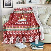 Funny Reindeer Reinbeer Christmas Blanket Xmas Holiday Patterns - Wonder Print Shop