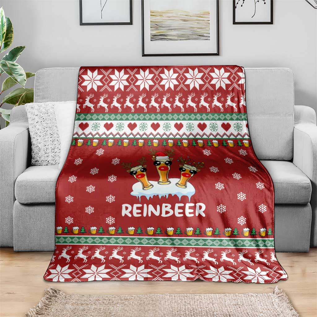 Funny Reindeer Reinbeer Christmas Blanket Xmas Holiday Patterns - Wonder Print Shop