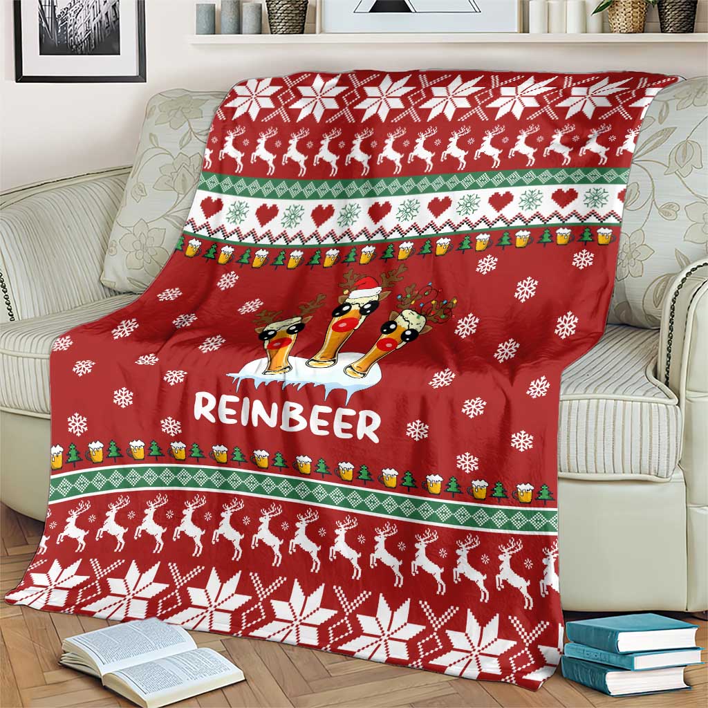Funny Reindeer Reinbeer Christmas Blanket Xmas Holiday Patterns - Wonder Print Shop