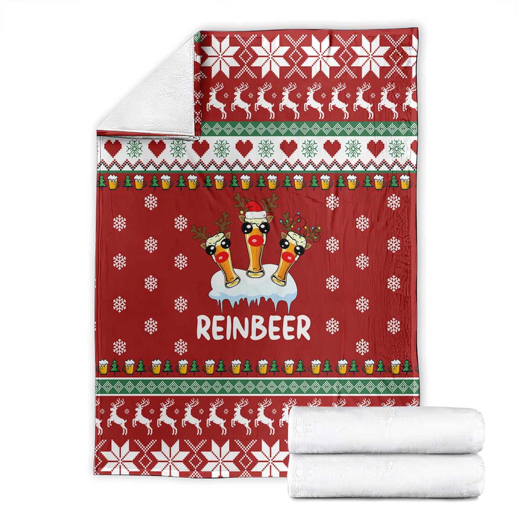 Funny Reindeer Reinbeer Christmas Blanket Xmas Holiday Patterns - Wonder Print Shop