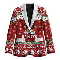 Funny Reindeer Reinbeer Christmas Blazer Xmas Holiday Patterns - Wonder Print Shop