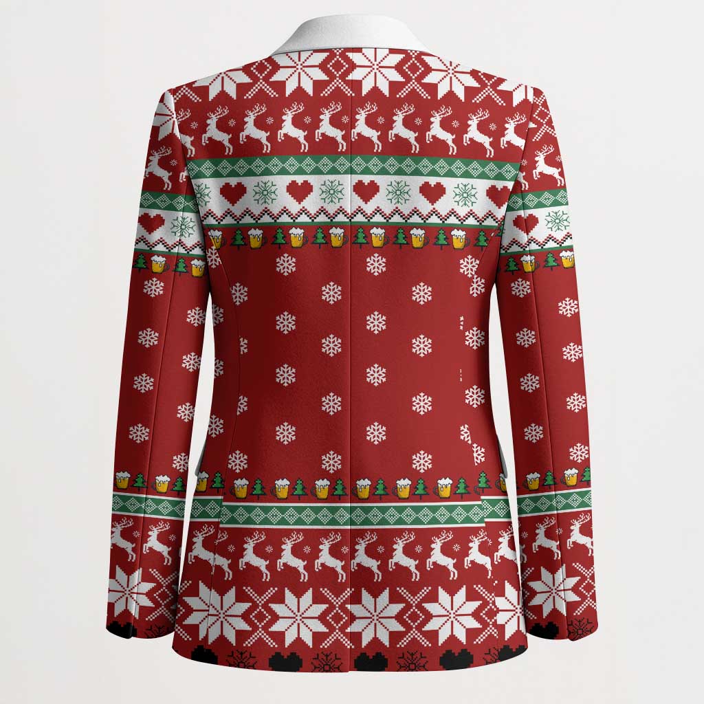 Funny Reindeer Reinbeer Christmas Blazer Xmas Holiday Patterns - Wonder Print Shop