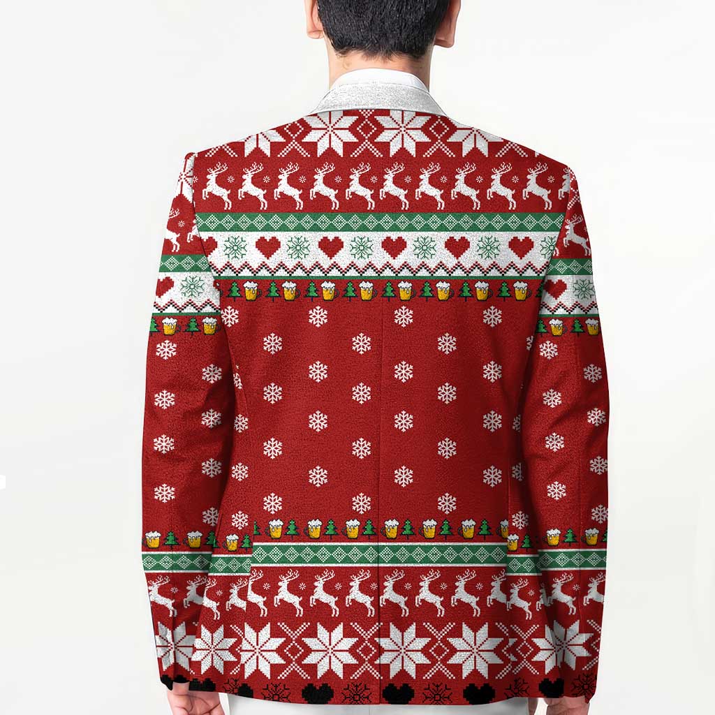 Funny Reindeer Reinbeer Christmas Blazer Xmas Holiday Patterns - Wonder Print Shop