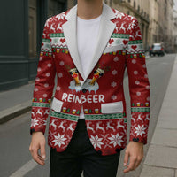 Funny Reindeer Reinbeer Christmas Blazer Xmas Holiday Patterns - Wonder Print Shop