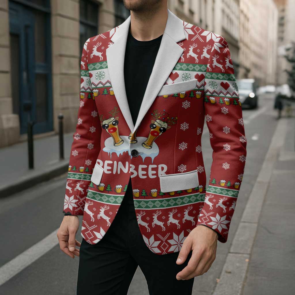 Funny Reindeer Reinbeer Christmas Blazer Xmas Holiday Patterns - Wonder Print Shop