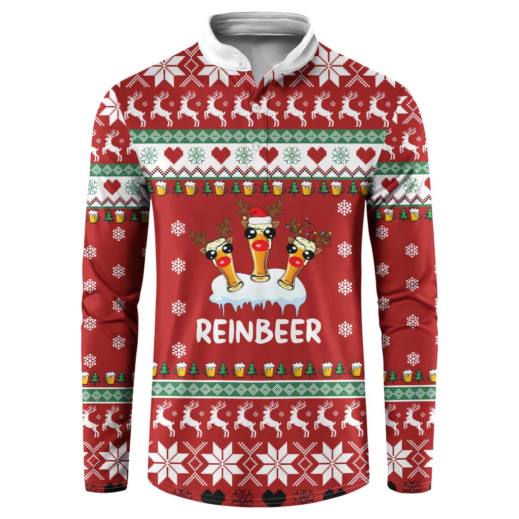 Funny Reindeer Reinbeer Christmas Button Sweatshirt Xmas Holiday Patterns - Wonder Print Shop