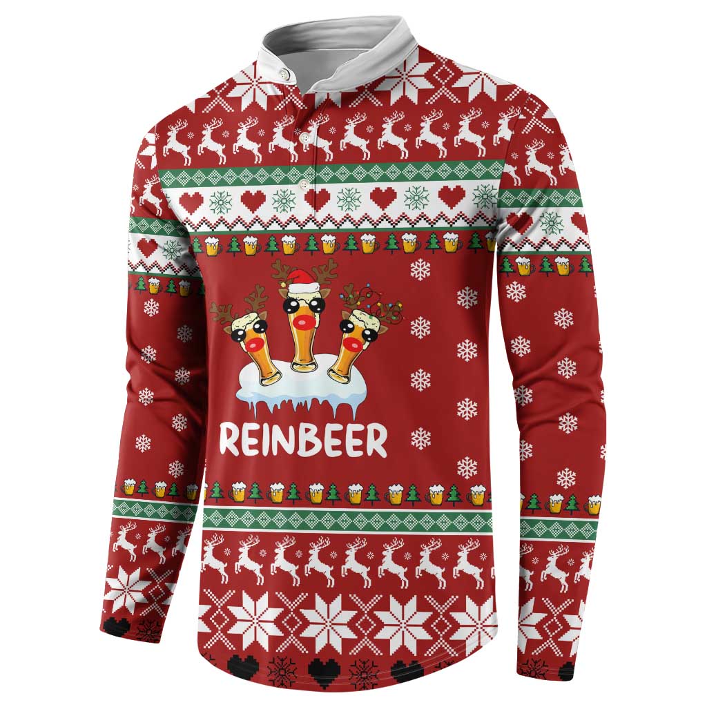 Funny Reindeer Reinbeer Christmas Button Sweatshirt Xmas Holiday Patterns - Wonder Print Shop