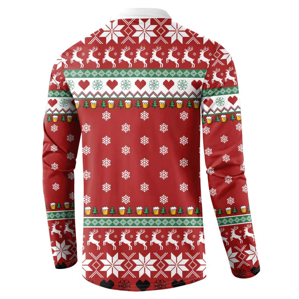 Funny Reindeer Reinbeer Christmas Button Sweatshirt Xmas Holiday Patterns - Wonder Print Shop