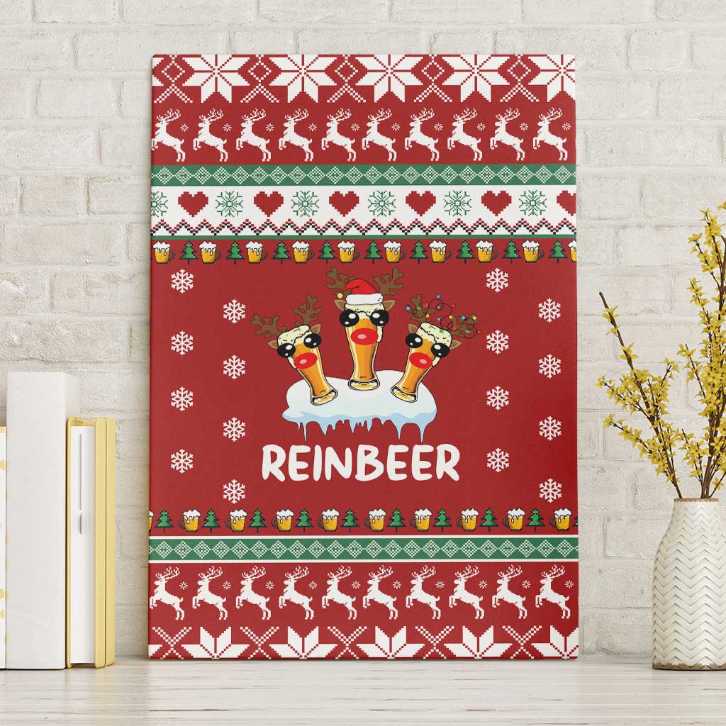 Funny Reindeer Reinbeer Christmas Canvas Wall Art Xmas Holiday Patterns - Wonder Print Shop