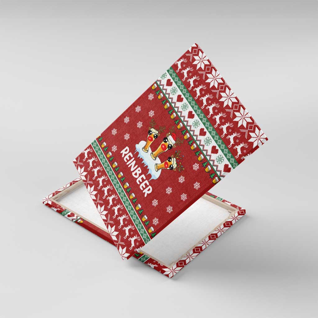 Funny Reindeer Reinbeer Christmas Canvas Wall Art Xmas Holiday Patterns - Wonder Print Shop