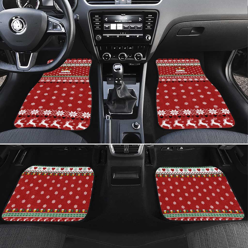 Funny Reindeer Reinbeer Christmas Car Mats Xmas Holiday Patterns - Wonder Print Shop