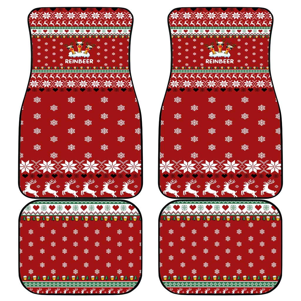 Funny Reindeer Reinbeer Christmas Car Mats Xmas Holiday Patterns - Wonder Print Shop