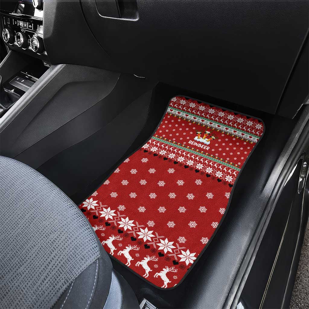 Funny Reindeer Reinbeer Christmas Car Mats Xmas Holiday Patterns - Wonder Print Shop