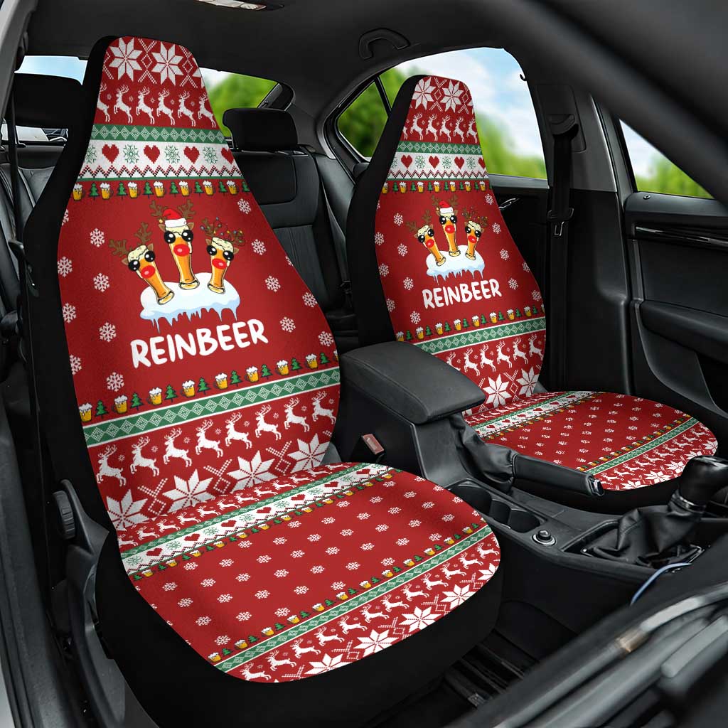 Funny Reindeer Reinbeer Christmas Car Seat Cover Xmas Holiday Patterns - Wonder Print Shop