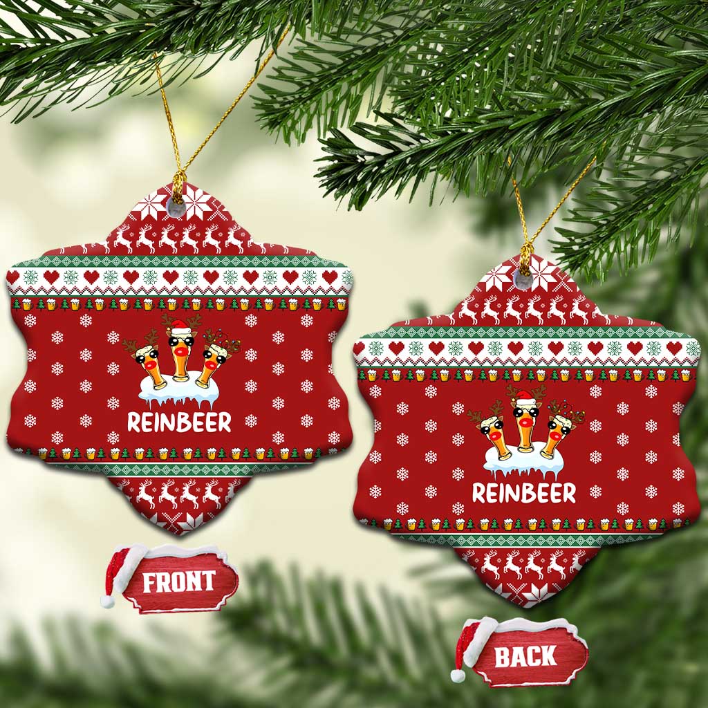 Funny Reindeer Reinbeer Christmas Ceramic Ornament Xmas Holiday Patterns - Wonder Print Shop