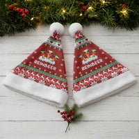 Funny Reindeer Reinbeer Christmas Santa Hat Xmas Holiday Patterns - Wonder Print Shop