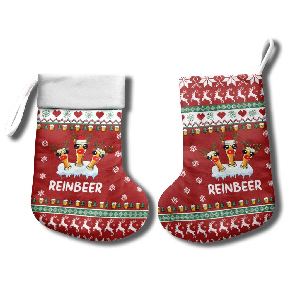 Funny Reindeer Reinbeer Christmas Stocking Xmas Holiday Patterns - Wonder Print Shop