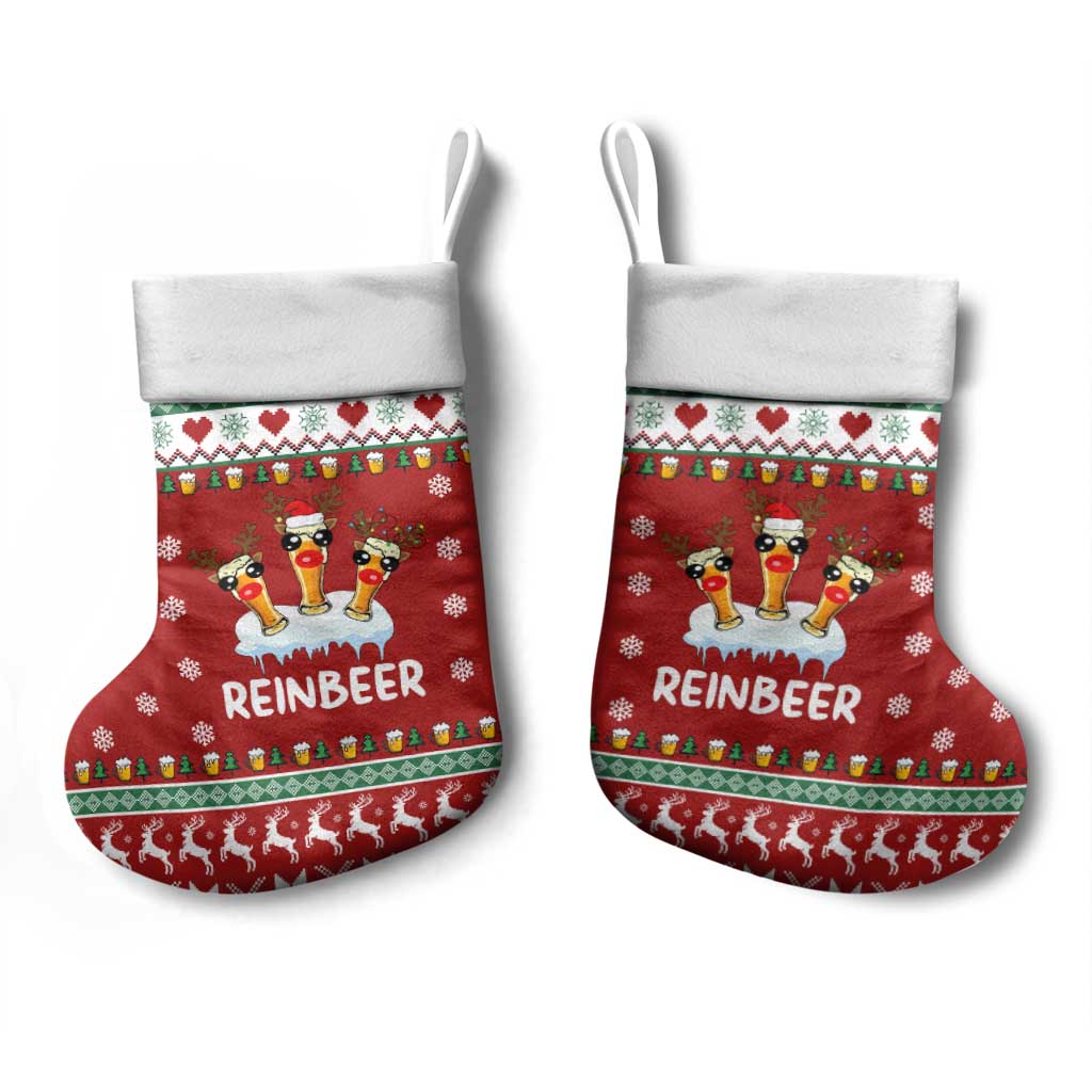 Funny Reindeer Reinbeer Christmas Stocking Xmas Holiday Patterns - Wonder Print Shop